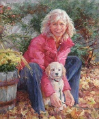 Portrait of Diana and Puppy Kona